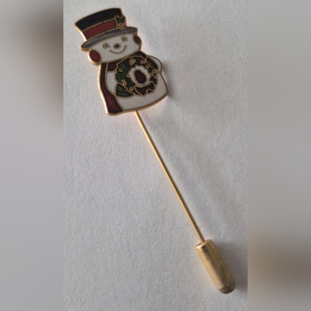 Gold and Red Enamel Stick Pin